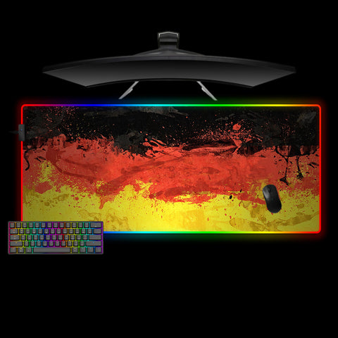 German Flag Splash Paint Design XXL Size RGB Lit Gaming Mouse Pad