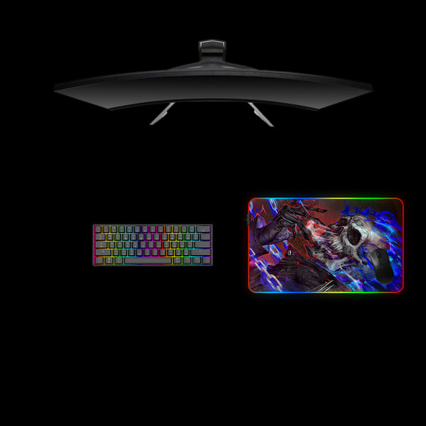 Ghost Rider Smoke Design Medium Size RGB Light Gaming Mouse Pad