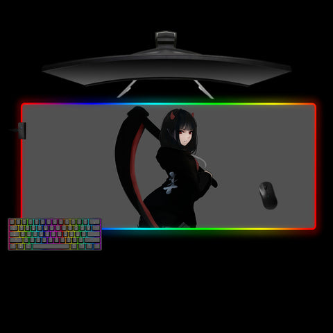 Girl with Scythe Design XXL Size RGB Lighting Gamer Mouse Pad