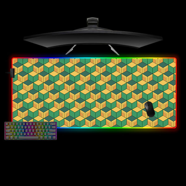 Giyu Haori Pattern Design Large Size RGB Lighting Gaming Mouse Pad