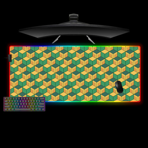 Giyu Haori Pattern Design Large Size RGB Lighting Gaming Mouse Pad