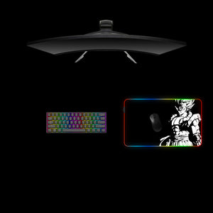 Gogeta Black & White Design Medium Size RGB Lit Gaming Mouse Pad