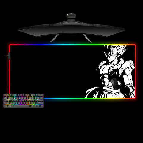 Gogeta Black & White Design XXL Size RGB Lit Gaming Mouse Pad