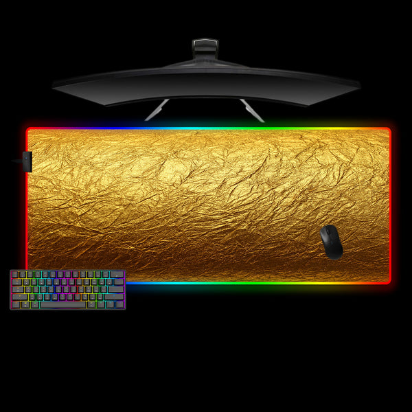 XXL size RGB lit gamer mousepad with Gold Foil printed design