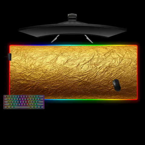 XXL size RGB lit gamer mousepad with Gold Foil printed design