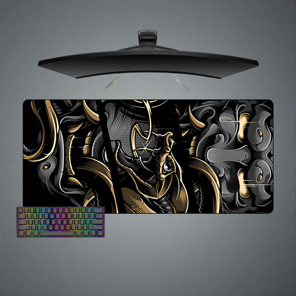 Golden Snake Oni Design XXL Size Gaming Mouse Pad