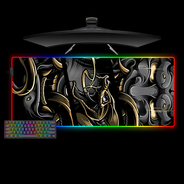 Golden Snake Oni Design XXL Size RGB Lit Gaming Mouse Pad