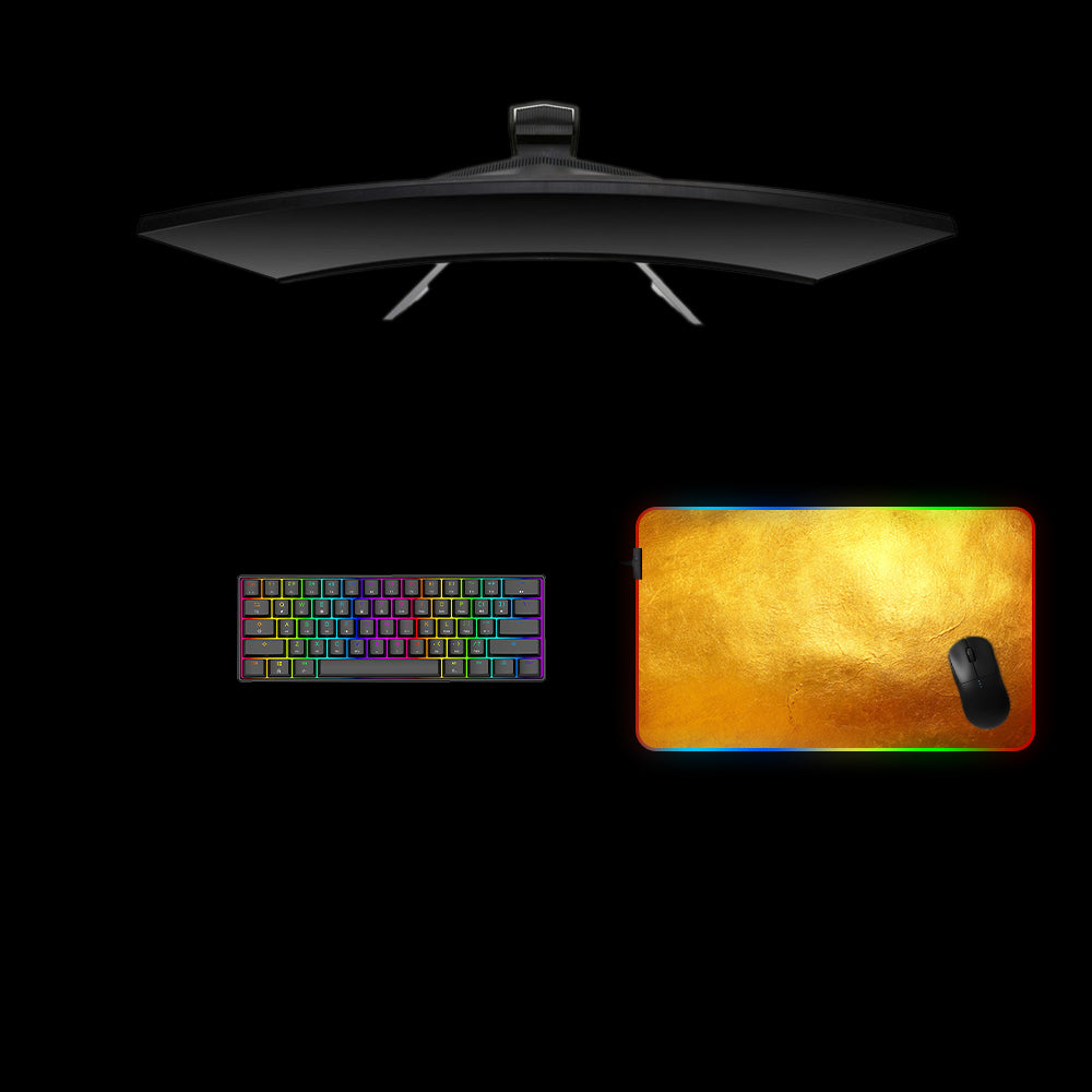 Golden Surface Design Medium Size RGB Lit Gaming Mouse Pad