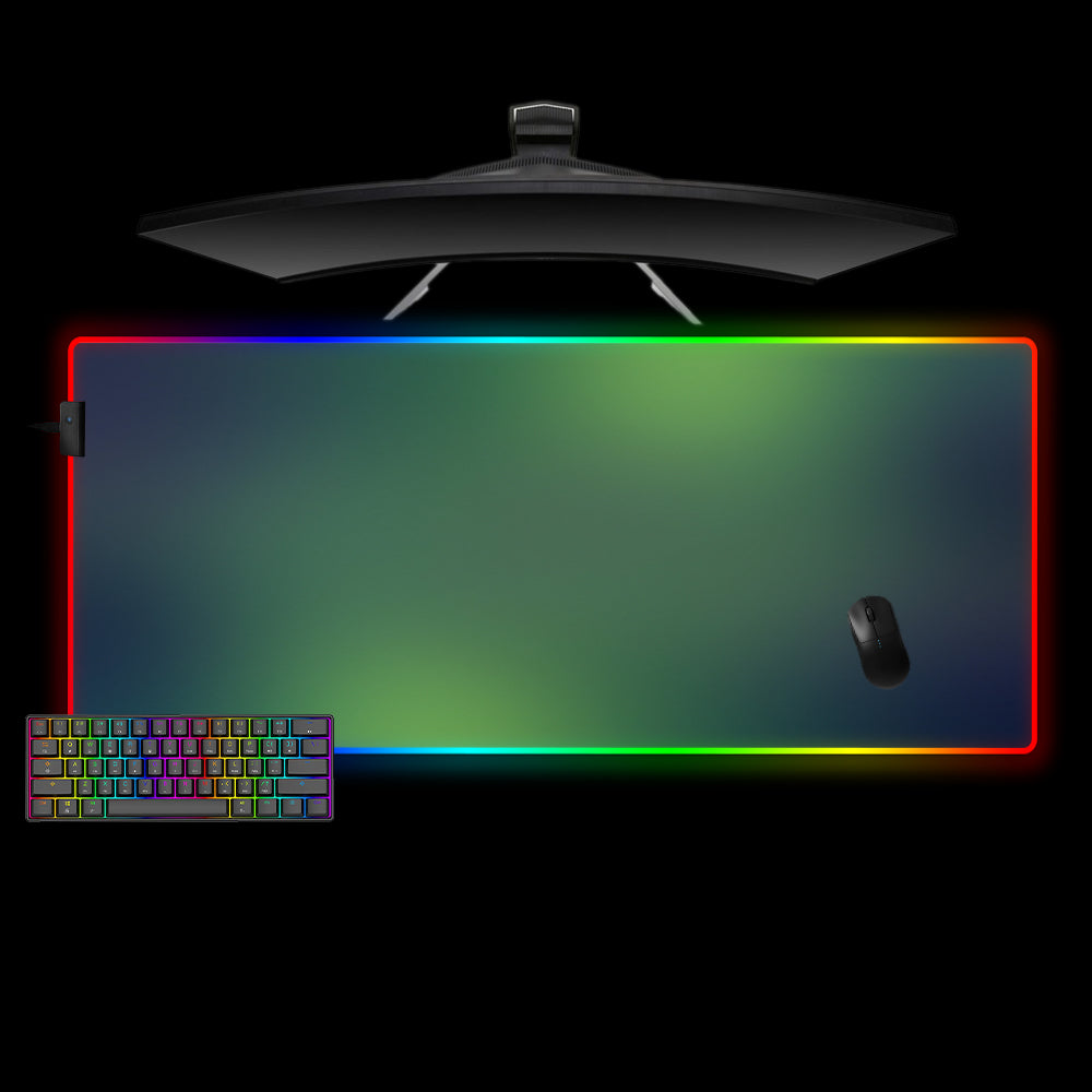 XXL size RGB lit gamer mousepad with Gradient Green printed design