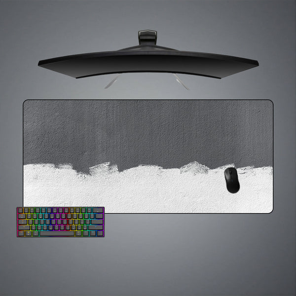 Gray & White Brush Strokes Design XL Size Gamer Mouse Pad