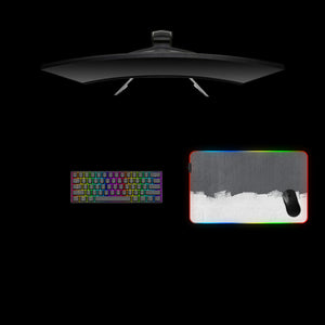 Gray & White Brush Strokes Design Medium Size RGB Backlit Gamer Mouse Pad