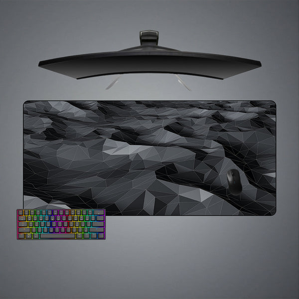 Gray Geometry Design Extra Large Size Gaming Mouse Pad, Computer Desk Mat