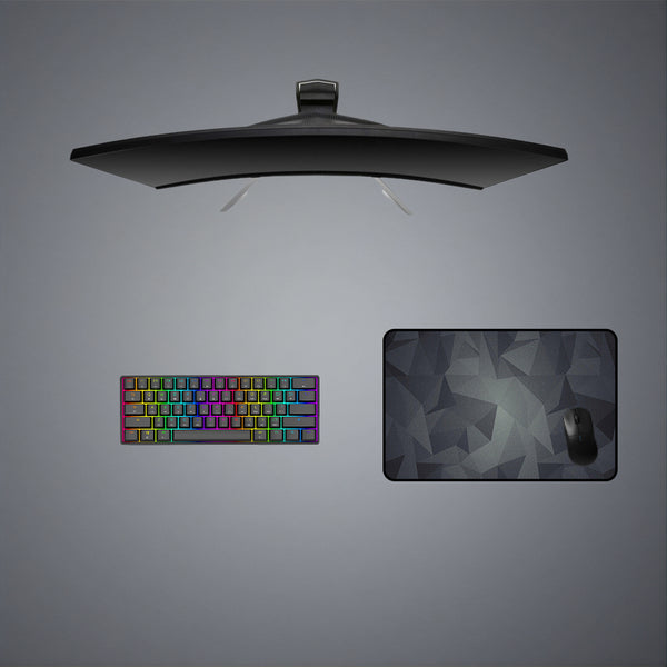 Gray Triangle Geometry Design M Size Gamer Mouse Pad