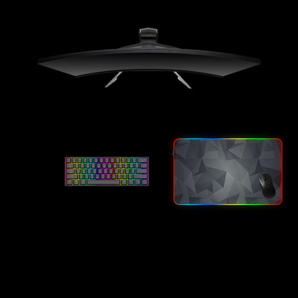 Gray Triangle Geometry Design M Size RGB Gamer Mouse Pad