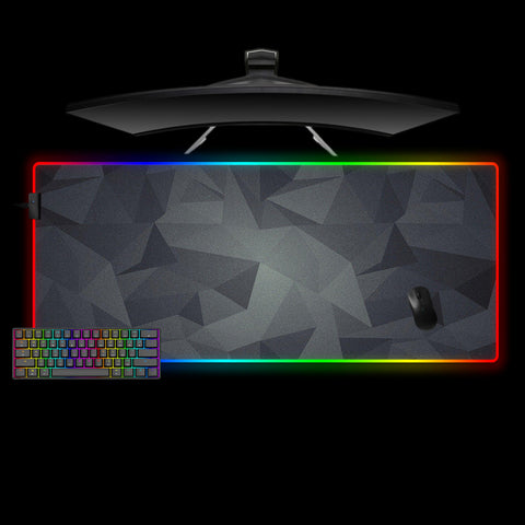 Gray Triangle Geometry Design XL Size RGB Gamer Mouse Pad