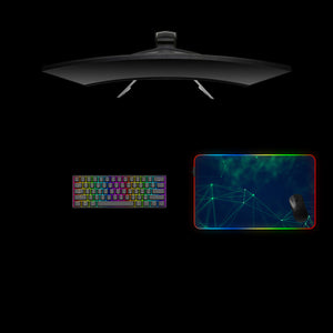 Green Cyberspace Design Medium Size RGB Light Gamer Mouse Pad