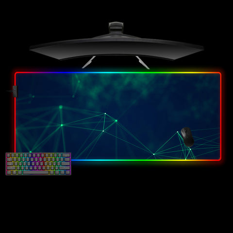 Green Cyberspace Design XXL Size RGB Light Gamer Mouse Pad