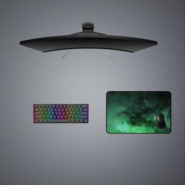 Green Nebula Space Design Medium Size Gaming Mouse Pad, Computer Desk Mat