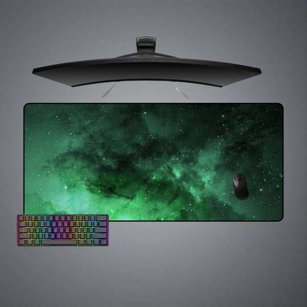 Green Nebula Space Design XL Size Gaming Mouse Pad, Computer Desk Mat