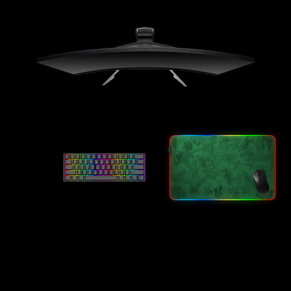 Green Paint Texture Design Medium Size RGB Lit Gaming Mouse Pad