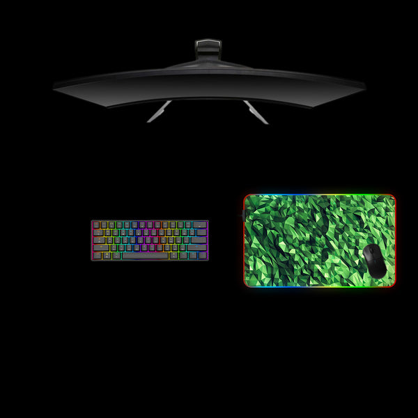 Green Poly Design Medium Size RGB Backlit Gaming Mouse Pad