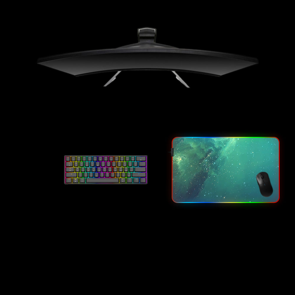 Green Space Design Medium Size RGB Light Gamer Mouse Pad