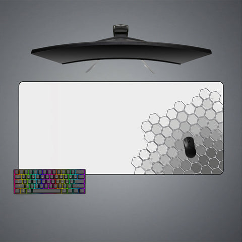 Greyscale Hex Design XXL Size Gaming Mouse Pad, Computer Desk Mat
