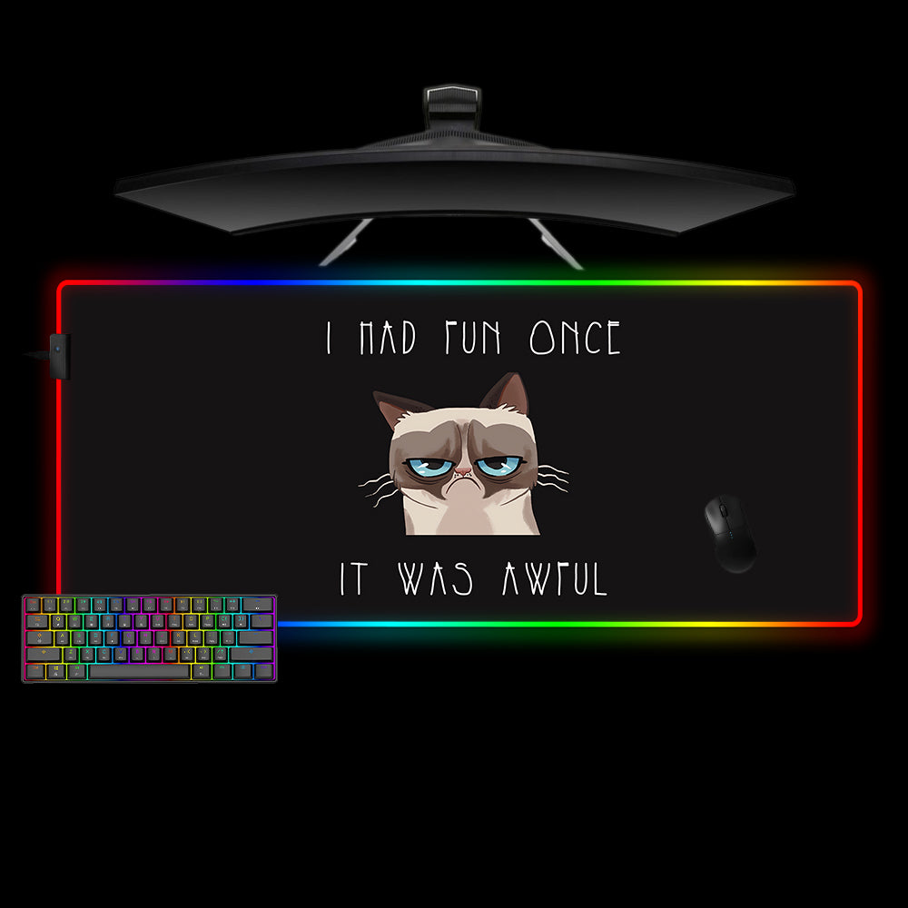 Grumpy Cat Fun Design XL Size RGB Lit Gaming Mousepad