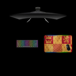 Gryffindor Flag Design Medium Size RGB Light Gamer Mouse Pad