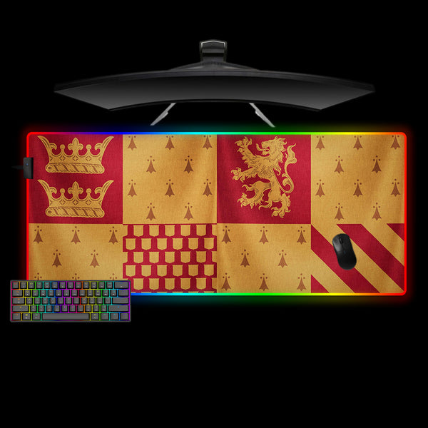 Gryffindor Flag Design XXL Size RGB Light Gamer Mouse Pad