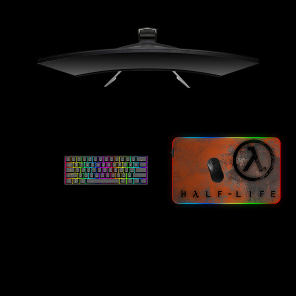 Half Life Rust Logo Design Medium Size RGB Lights Gaming Mouse Pad