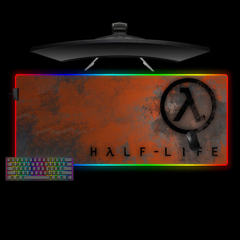 Half Life Rust Logo Design XXL Size RGB Lights Gaming Mouse Pad