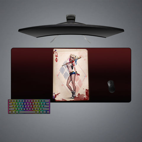 Harley Queen Card Design XXL Size Gaming Mousepad, Computer Desk Mat