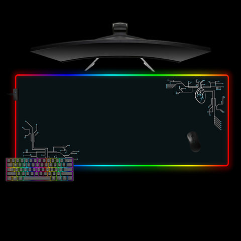 Heart Circuit Design XXL Size RGB Light Gamer Mouse Pad