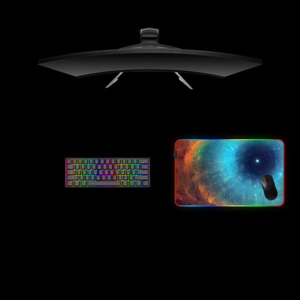 Helix Nebula Design Medium Size RGB Lit Gaming Mouse Pad