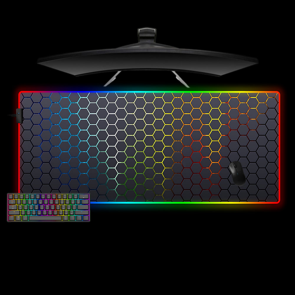Hex Color Glow Design XXL Size RGB Lit Gamer Mouse Pad