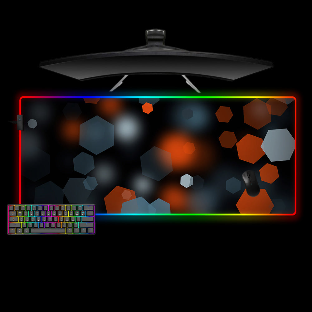 Hex Lights Design XL Size RGB Lit Gaming Mouse Pad