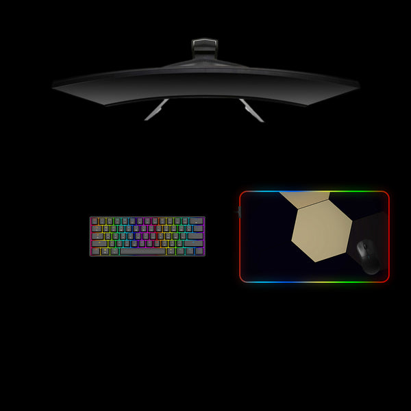 Hexagon Design Medium Size RGB Lit Gaming Mouse Pad
