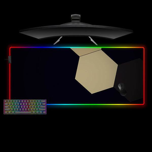Hexagon Design XL Size RGB Lit Gaming Mouse Pad