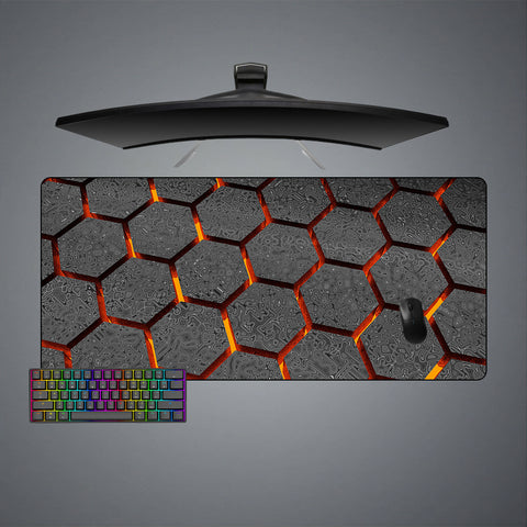 Hexagon Metal Tiles Design XL Size Gaming Mouse Pad, Computer Desk Mat