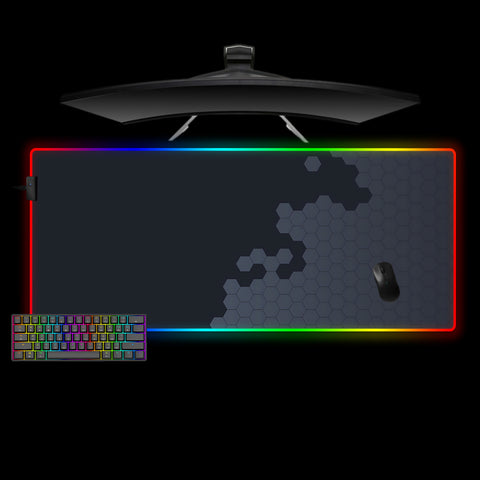 Hexagon Tiles Design XXL Size RGB Light Gamer Mouse Pad
