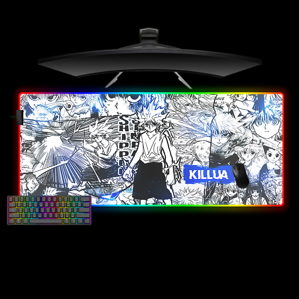 Killua Drawing Design XXL Size RGB Lit Gamer Mousepad