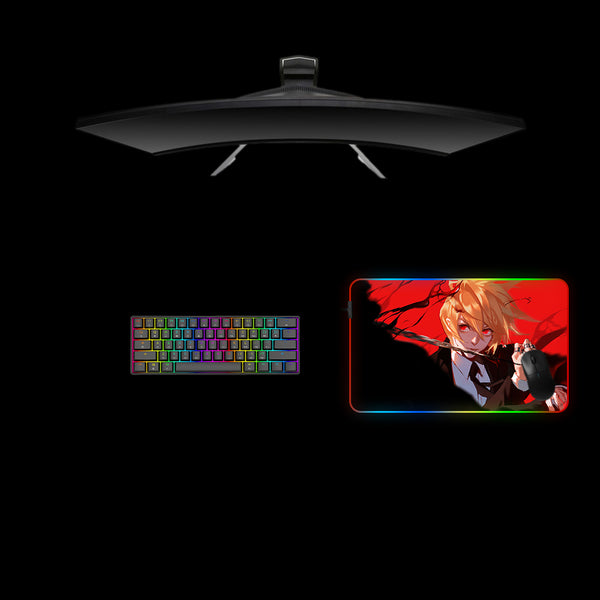 Kurapika Black & Red Design Medium Size RGB Lit Gaming Mousepad