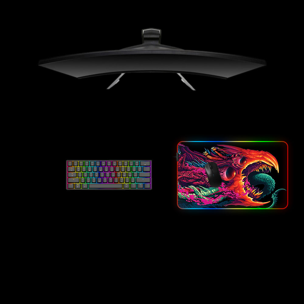 CSGO Hyperbeast Black Design Medium Size RGB Lighting Gamer Mouse Pad, Computer Desk Mat
