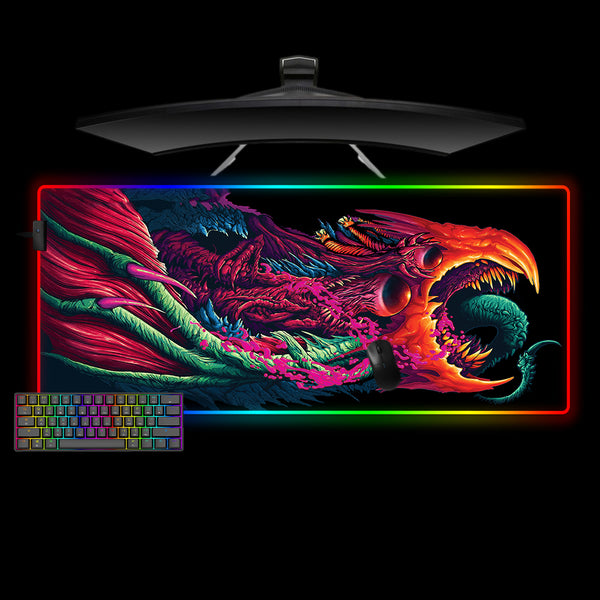 CSGO Hyperbeast Black Design XL Size RGB Lighting Gamer Mouse Pad, Computer Desk Mat