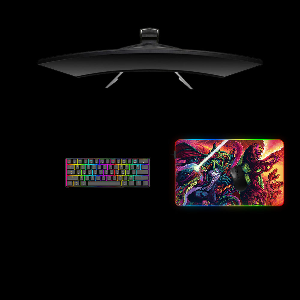 Hyperbeast Elementals Design Medium Size RGB Illuminated Gamer Mouse Pad, Computer Desk Mat