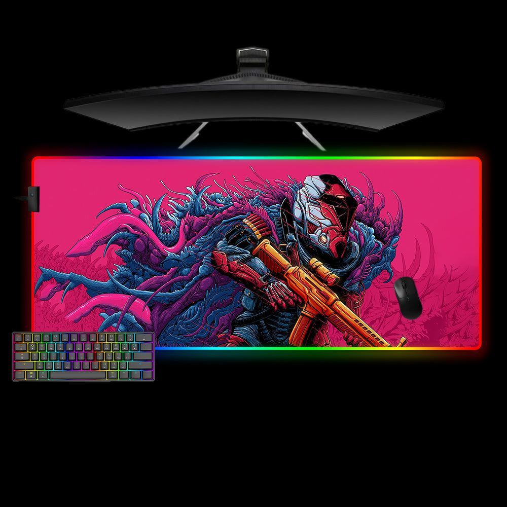CSGO Hyperbeast Soldier Design XXL Size RGB Lighting Gamer Mouse Pad, Computer Desk Mat