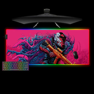 CSGO Hyperbeast Soldier Design XXL Size RGB Lighting Gamer Mouse Pad, Computer Desk Mat