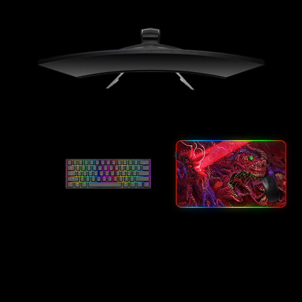 Hyperbeast Sword Design Medium Size RGB Illuminated Gaming Mousepad, Computer Desk Mat