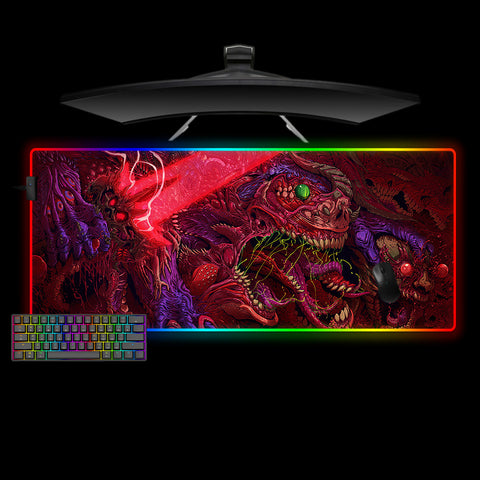 Hyperbeast Sword Design XXL Size RGB Illuminated Gaming Mousepad, Computer Desk Mat